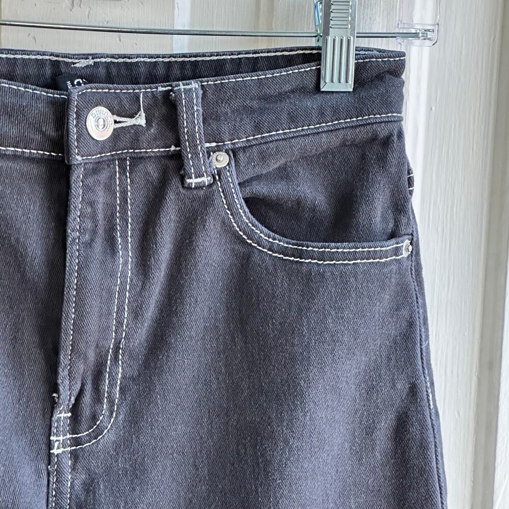 Divided by H&M Black Contrast Stitch Wide Leg Jeans | Size 4 - Picture 5 of 8